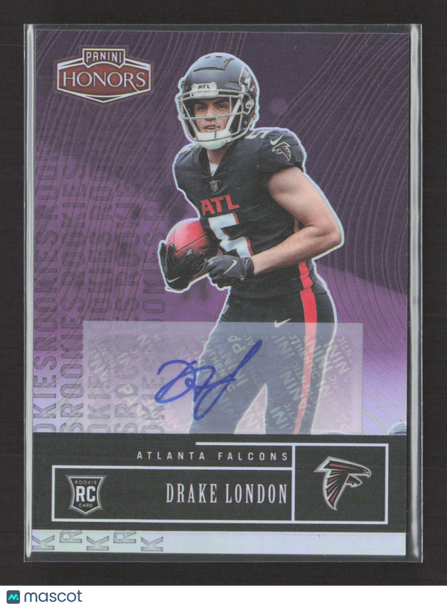 2022 Panini Honors Prizm Drake London #38 RC 10/15 Purple Auto