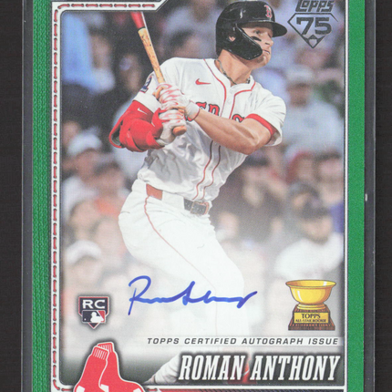 2026 Topps Series One Roman Anthony #189 Green RC Auto /99