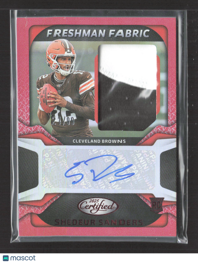 2025 Panini Certified Freshman Fabric Shedeur Sanders Red Patch /99 RC Auto
