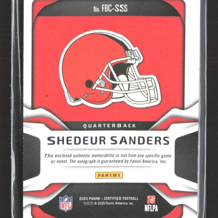 2025 Panini Certified Freshman Fabric Shedeur Sanders Red Patch /99 RC Auto