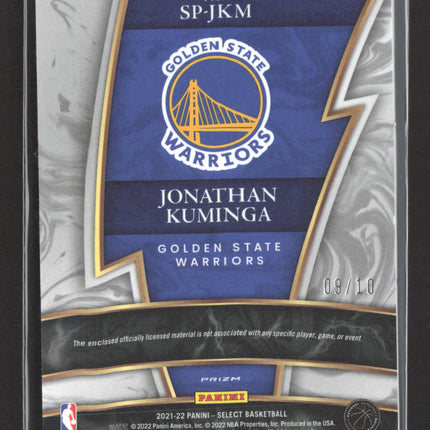 2022 Panini Select Prizm Jonathan Kuminga #SP-JKM Gold Checkerboard /10 RC Patch