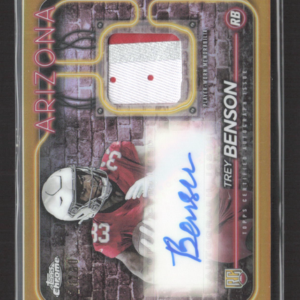 2024 Topps Chrome Trey Benson #CPA-TB Gold Rookie Patch Auto RC /50