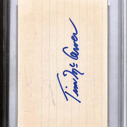 Index Card Tim McCarver Psa Authentic Auto