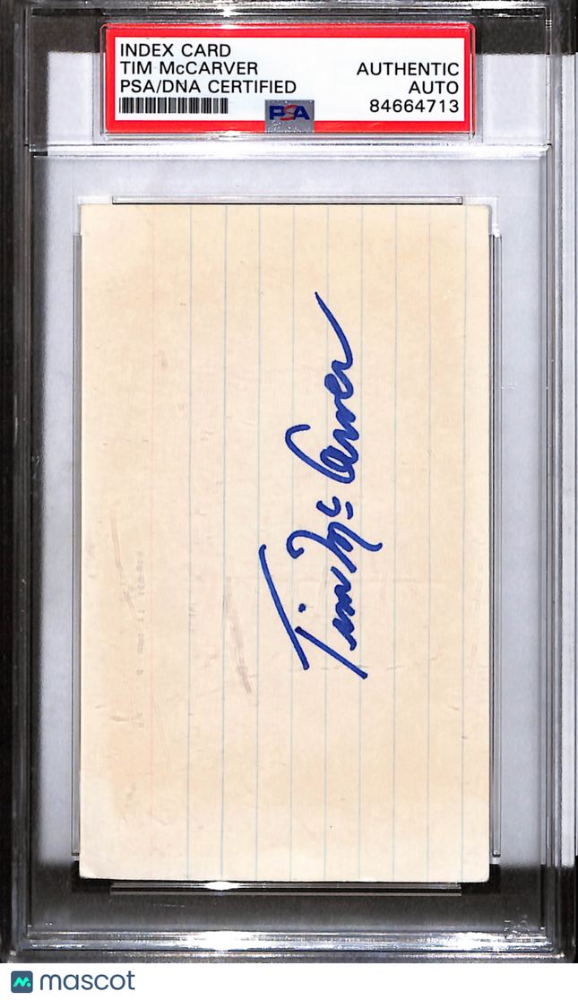 Index Card Tim McCarver Psa Authentic Auto
