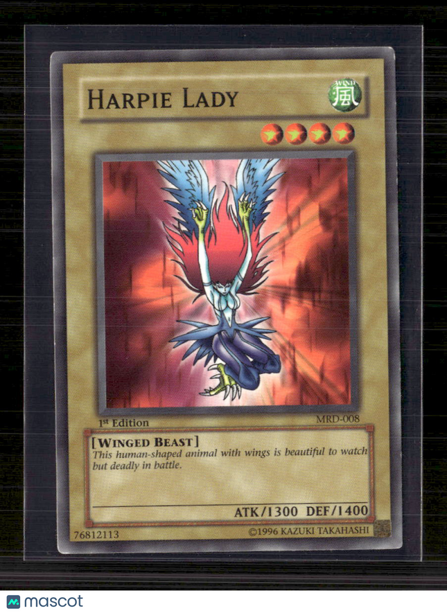 Yu-Gi-Oh! Harpie Lady (Original Artwork) Metal Raiders Com MRD-008 1st Edition