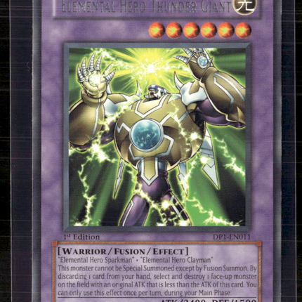 Yu-Gi-Oh! Elemental Hero Thunder Giant Duelist Pack 1 Rare DP1-EN011 1st Edition