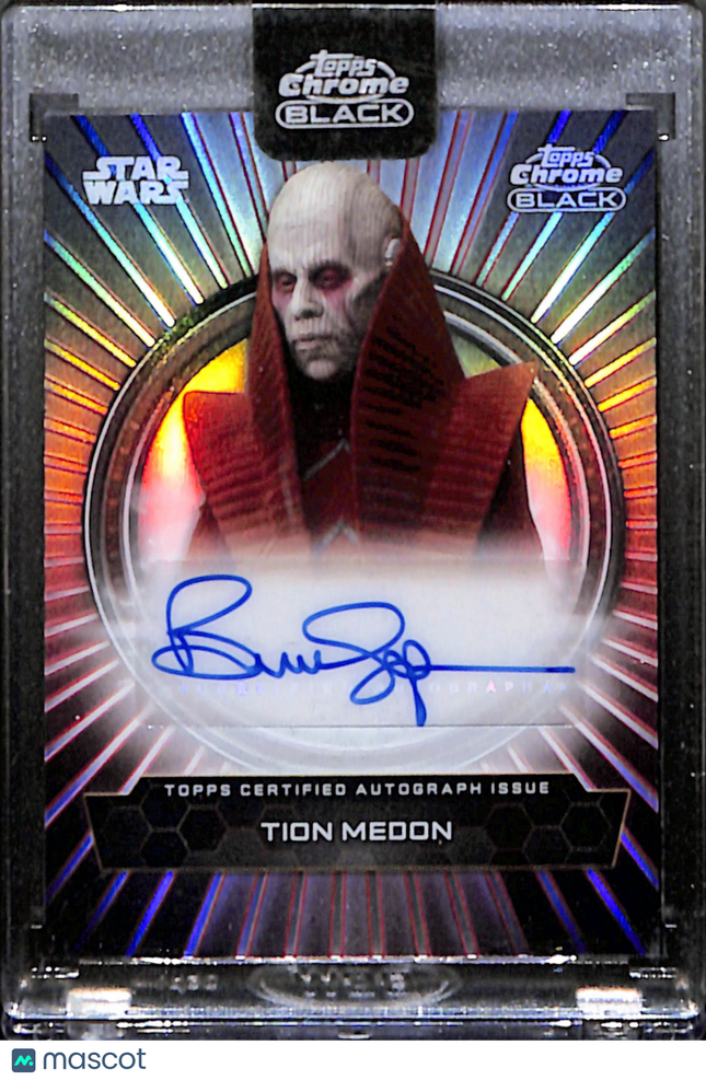 2023 Topps Chrome Black Star Wars Bruce Spence as Tion Meddon Auto #BFA-BS