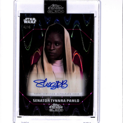 2022 Topps Chrome Black Sharon Duncan-Brewster as Tynnra Pamlo Pink Auto /10