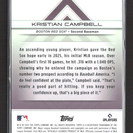 2025 Topps Transcendent Kristian Campbell #39 Black Refractor RC 02/10