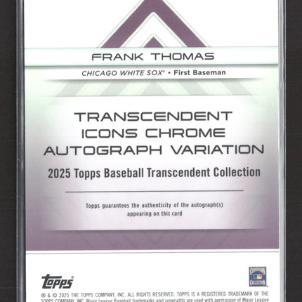 2025 Topps Transcendent Frank Thomas #TAIC-FT Superfractor 1/1 Auto