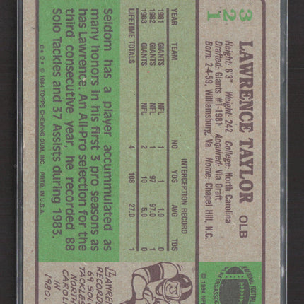 1984 Topps Lawrence Taylor #321