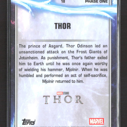 2025 Topps Chrome Marvel Studios Phase One Chris Hemsworth Thor #10