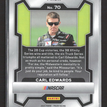 2024 Panini Prizm Racing Carl Edwards #70 White Sparkle