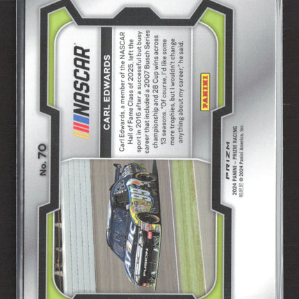 2024 Panini Prizm Racing Carl Edwards #70 White Sparkle