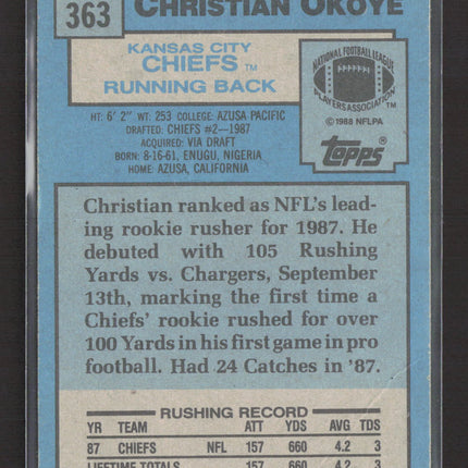 1988 Topps Christian Okoye #363