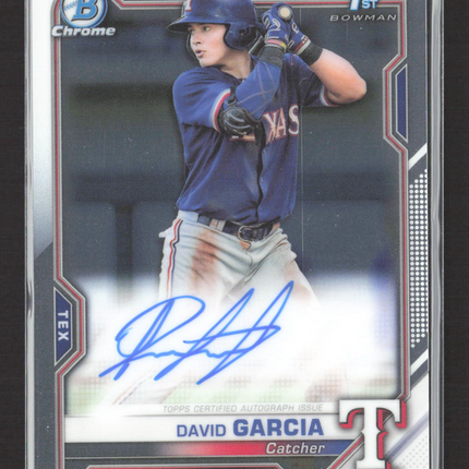 2021 Bowman Chrome David Garcia #CPA-DGA 1st Auto