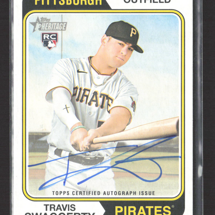 2023 Topps Heritage Travis Swaggerty #ROA-TS RC Real One Auto