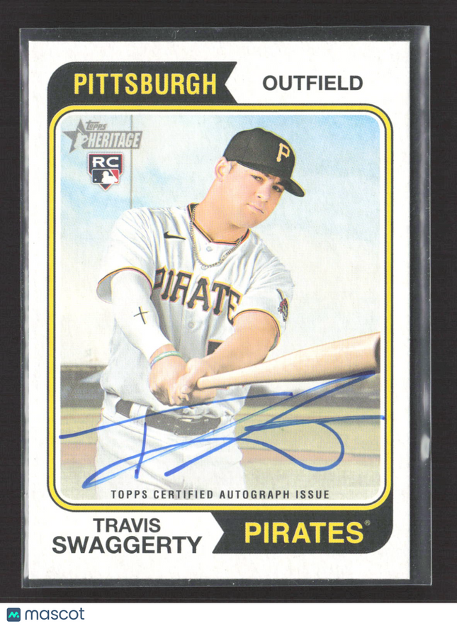 2023 Topps Heritage Travis Swaggerty #ROA-TS RC Real One Auto