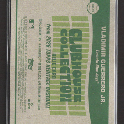 2026 Topps Heritage Clubhouse Collection Vladimir Guerrero Jr. #CCR-VG Relic
