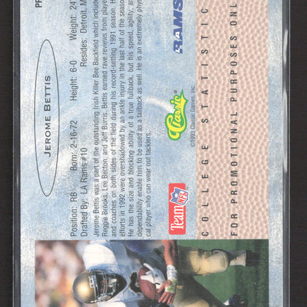 1993 Classic Draft Gold Jerome Bettis #PR2