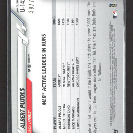 2020 Topps Update Series Albert Pujols #U-142 Independence Day 39/76
