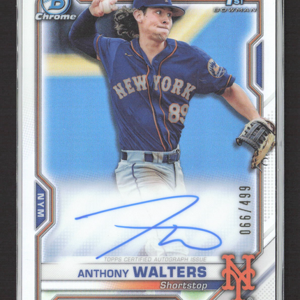 2021 Topps Bowman Chrome Anthony Walters #CPA-AW Refractor 066/499 Auto