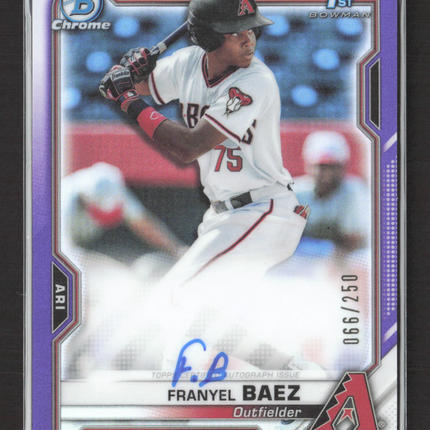 2021 Bowman Chrome Franyel Baez #CPA-FB Purple Refractor 1st Bowman 066/250 Auto