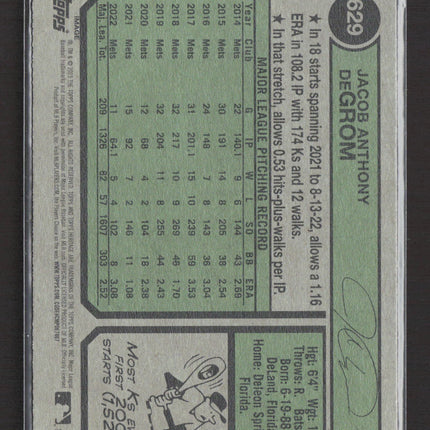 2023 Topps Heritage Jacob deGrom #629