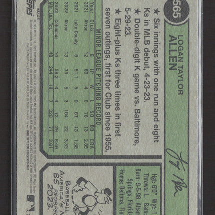 2023 Topps Heritage Logan Allen #565 RC