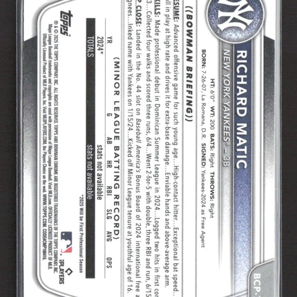 2025 Bowman Chrome Richard Matic #BCP-71 Mini Diamond
