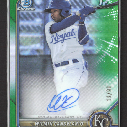2022 Bowman Chrome Wilmin Candelario #CPA-WC Green Refractor 19/99 1st Auto