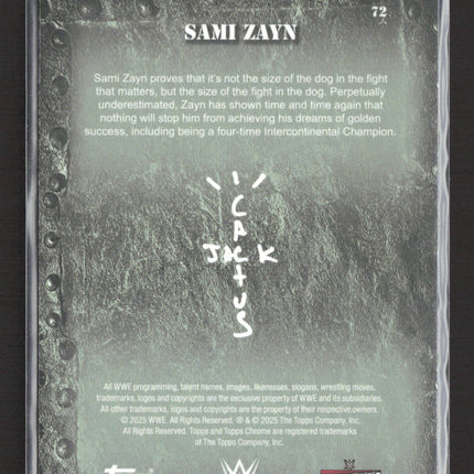 2025 Topps Chrome WWE Sami Zayn #72