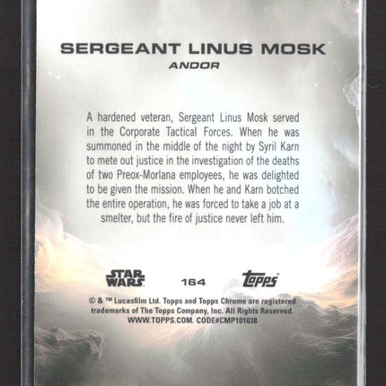 2023 Topps Chrome Star Wars Alex Ferns 64/99 #164 Green Sapphire Linus Mosk