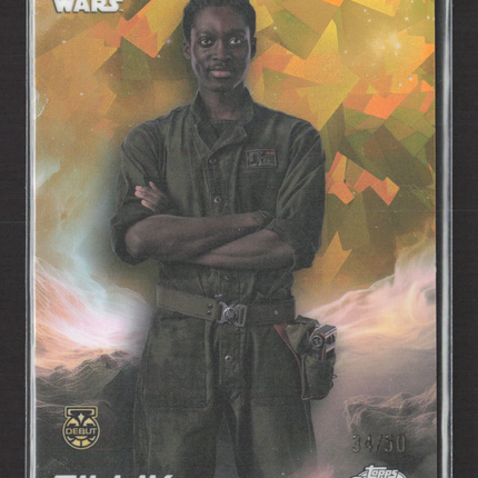 2024 Topps Chrome Star Wars Fillik 34/50 Debut #44 Gold Sapphire /50
