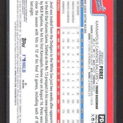 2024 Topps Pro Debut Jeral Perez #PD-24 Auto