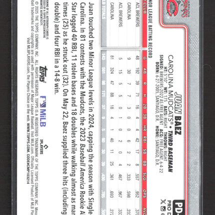 2025 Topps Pro Debut Juan Baez #PD-91 Auto