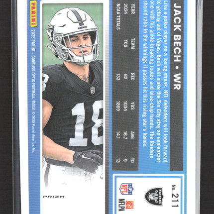 2025 Panini Donruss Optic Prizm Jack Bech #211 Rocket