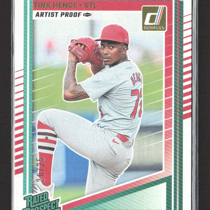 2025 Panini Donruss Baseball Tink Hence #166 Artist Proof 20/25