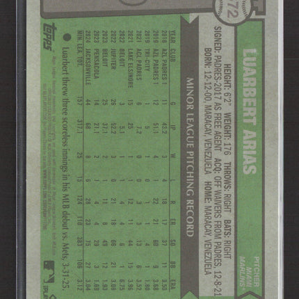 2024 Topps Heritage Luarbert Arias #672 Purple Border 133/150