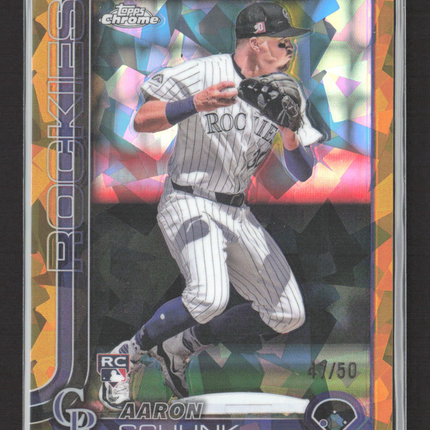 2025 Topps Chrome Aaron Schunk #238 Gold Sapphire RC 41/50