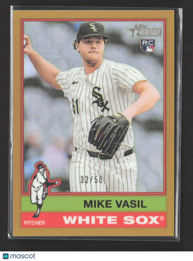 2025 Topps Heritage Mike Vasil #507 Gold Border RC 32/50