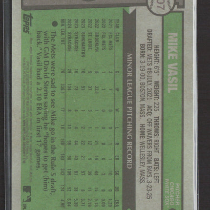 2025 Topps Heritage Mike Vasil #507 Gold Border RC 32/50