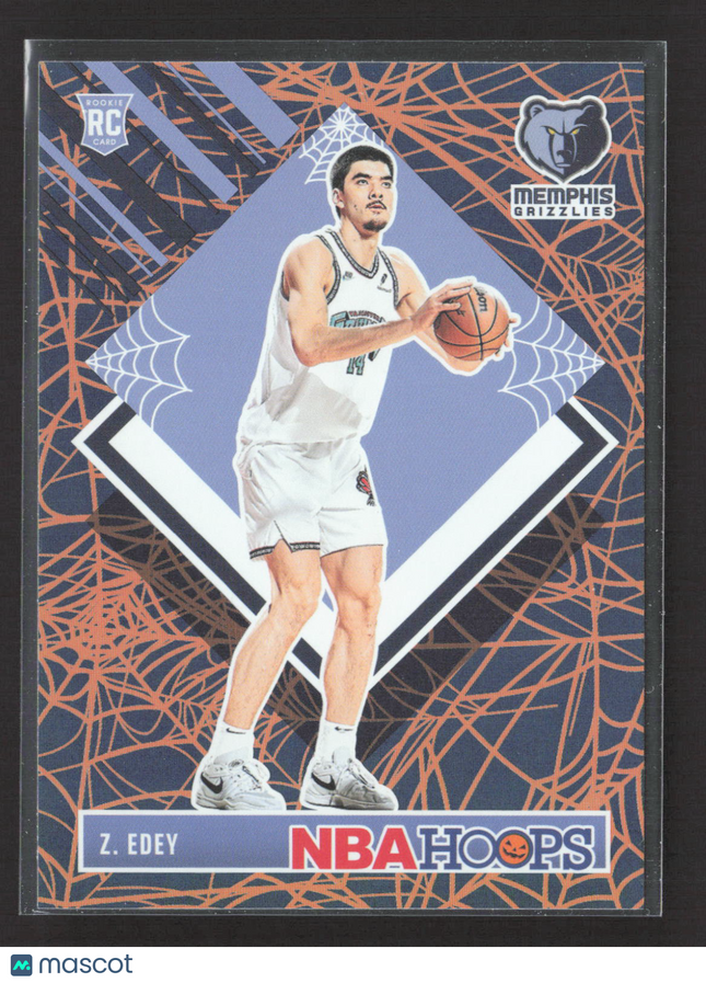 2025 Panini NBA Hoops Haunted Hoops Zach Edey #295 Spider Web RC