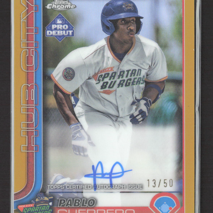 2024 Topps Chrome Pro Debut Pablo Guerrero #PDC-172 Gold Refractor 13/50 Auto