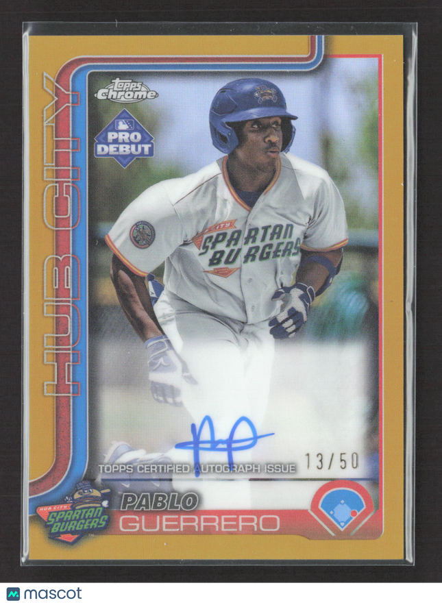 2024 Topps Chrome Pro Debut Pablo Guerrero #PDC-172 Gold Refractor 13/50 Auto