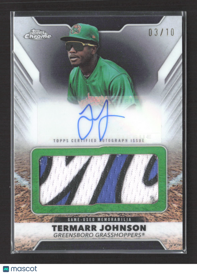 2025 Topps Chrome Pro Debut Termarr Johnson #PDJAR-TJ 03/10 Patch Auto Black