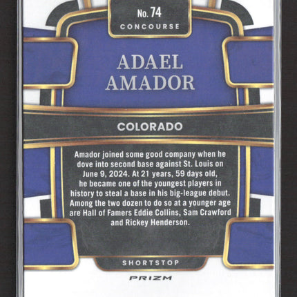 2024 Panini Select Prizm Adael Amador #74 Tie-Dye RC 12/25