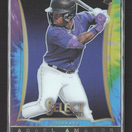 2024 Panini Select Baseball Adael Amador #7 Tie-Dye Prizm RC /25
