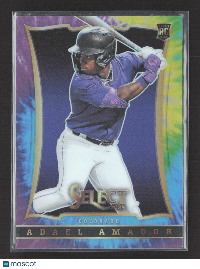 2024 Panini Select Baseball Adael Amador #7 Tie-Dye Prizm RC /25