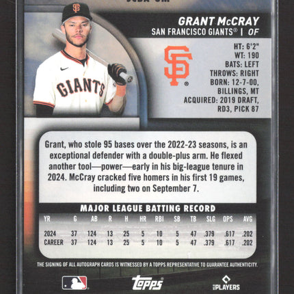 2022 Topps Stadium Club Grant McCray #SCBA-GM RC Auto